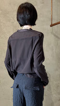 Load image into Gallery viewer, KRISTENSEN DU NORD_CHOCOLATE SILK BLOUSE