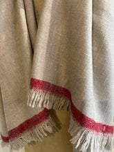 Load image into Gallery viewer, PASHMINA SHAWL - NATURAL_ RUBY