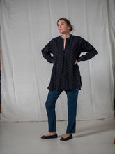 Load image into Gallery viewer, KRISTENSEN DU NORD C-334 BLACK TEXTURED LONG SHIRT