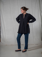 Load image into Gallery viewer, KRISTENSEN DU NORD C-334 BLACK TEXTURED LONG SHIRT