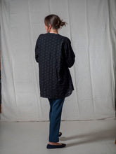 Load image into Gallery viewer, KRISTENSEN DU NORD C-334 BLACK TEXTURED LONG SHIRT