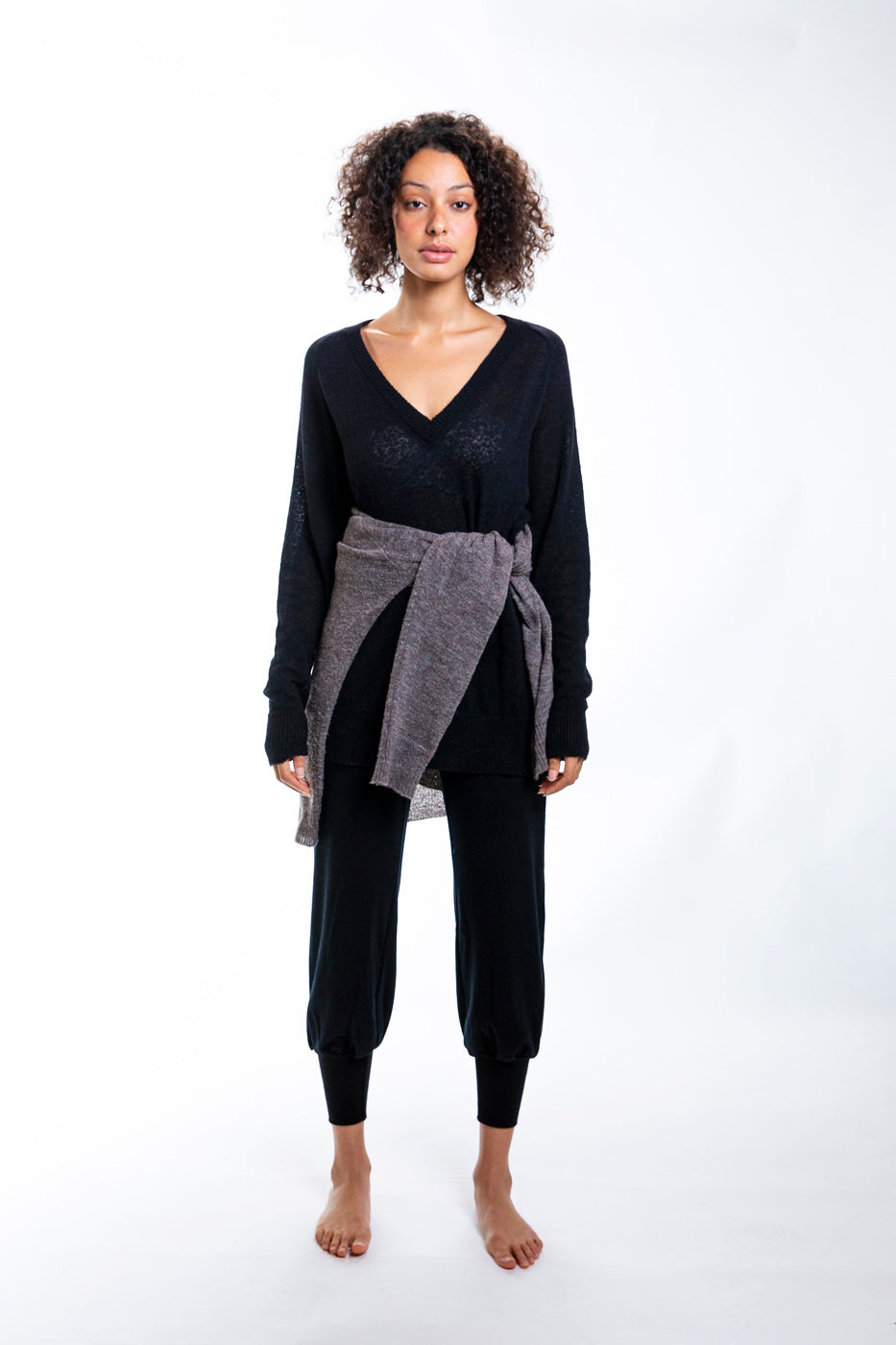 STUDIO STRANGE CUFFED SLOUCH PANTS_BLACK