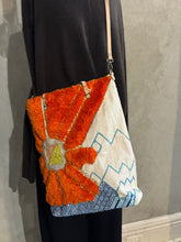 Load image into Gallery viewer, EN SHALLA HAND-EMBROIDERED, RECYCLED TOTE - ORANGE
