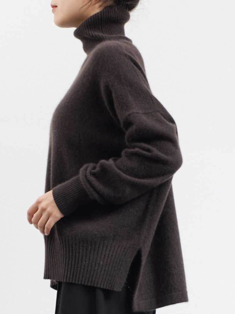 C.T.PLAGE CASHMERE BLEND ROLL NECK SWEATER_OATMEAL