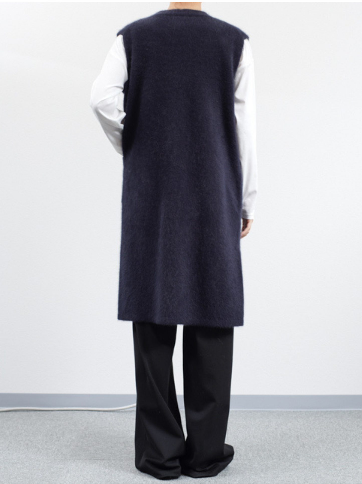 C.T.PLAGE LONG GILET KNIT_NAVY