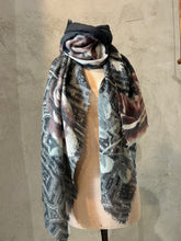 Load image into Gallery viewer, DIGITALLY PRINTED MERINO WOOL SCARF_ OLD ROSE
