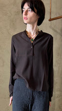 Load image into Gallery viewer, KRISTENSEN DU NORD_CHOCOLATE SILK BLOUSE
