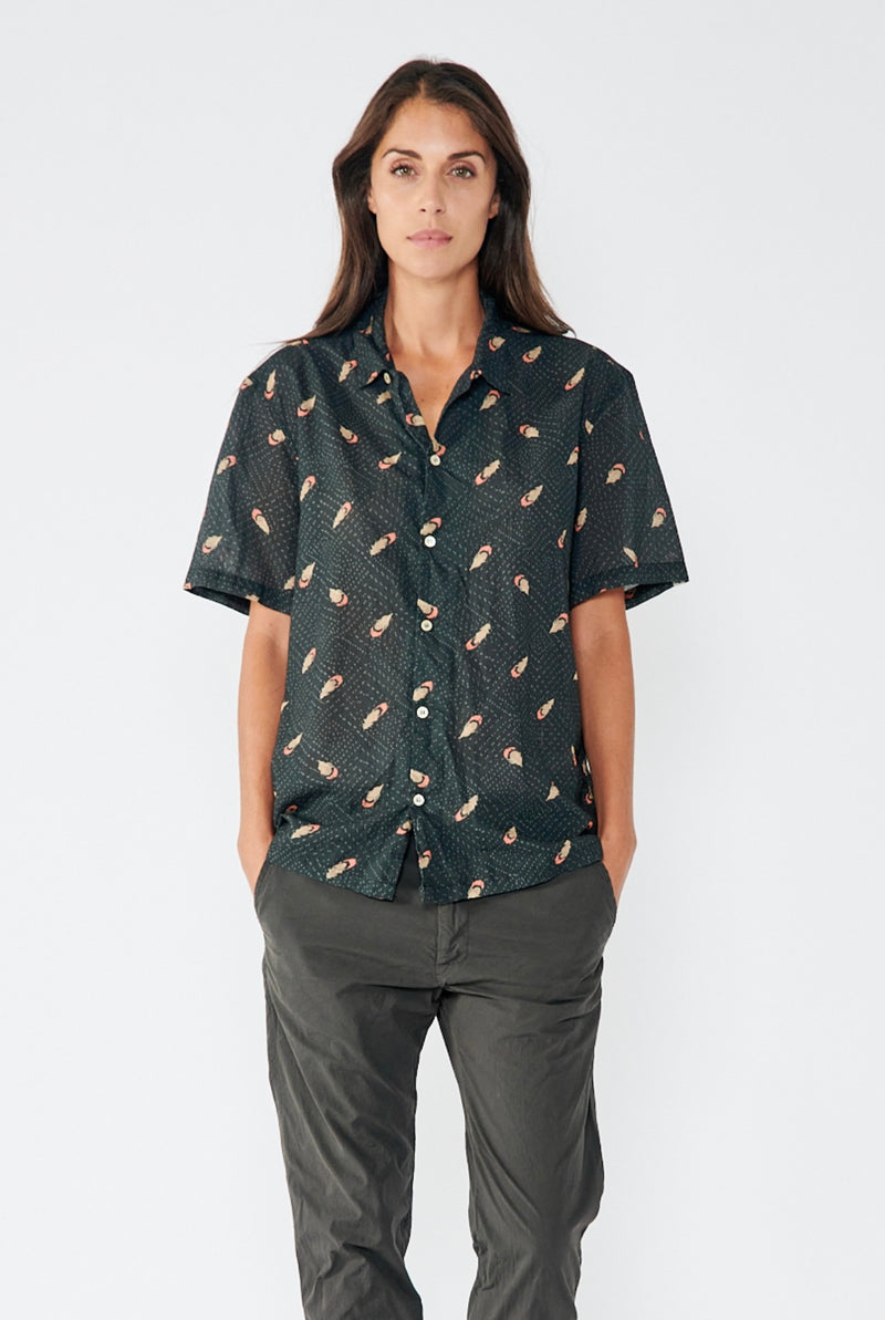 BSBEE CASSIDY SHIRT- FEATHER - COTTON/WASHED BLACK