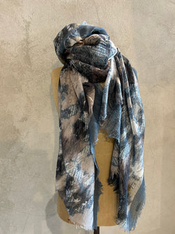 DIGITALLY PRINTED MERINO WOOL SCARF - MARBLE