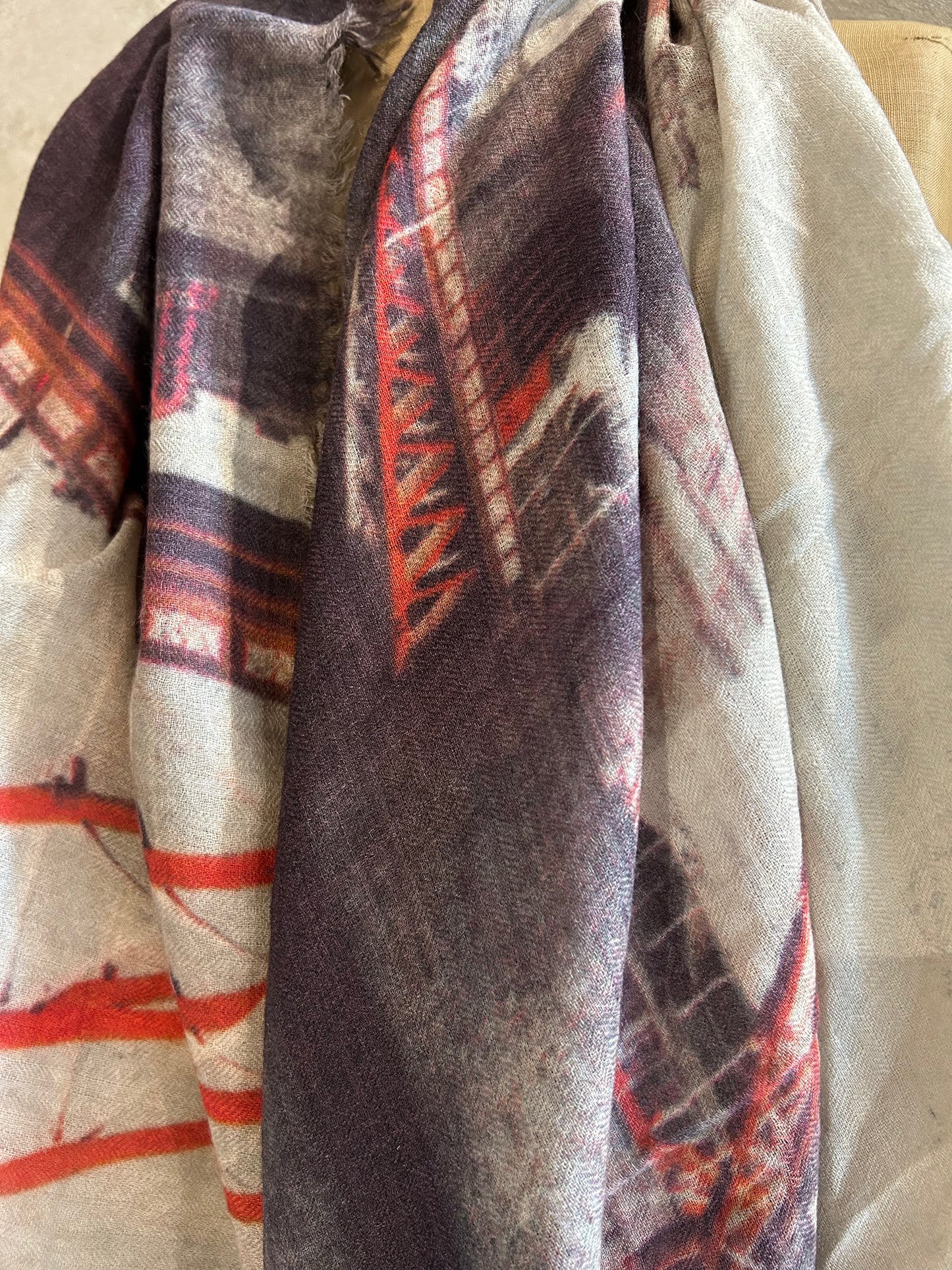 DIGITALLY PRINTED MERINO WOOL SCARF_ LONDON BRIDGE