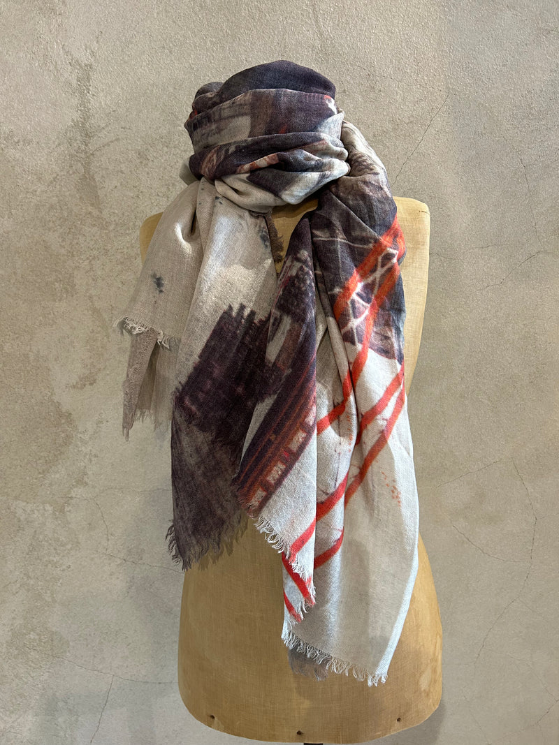 DIGITALLY PRINTED MERINO WOOL SCARF_ LONDON BRIDGE