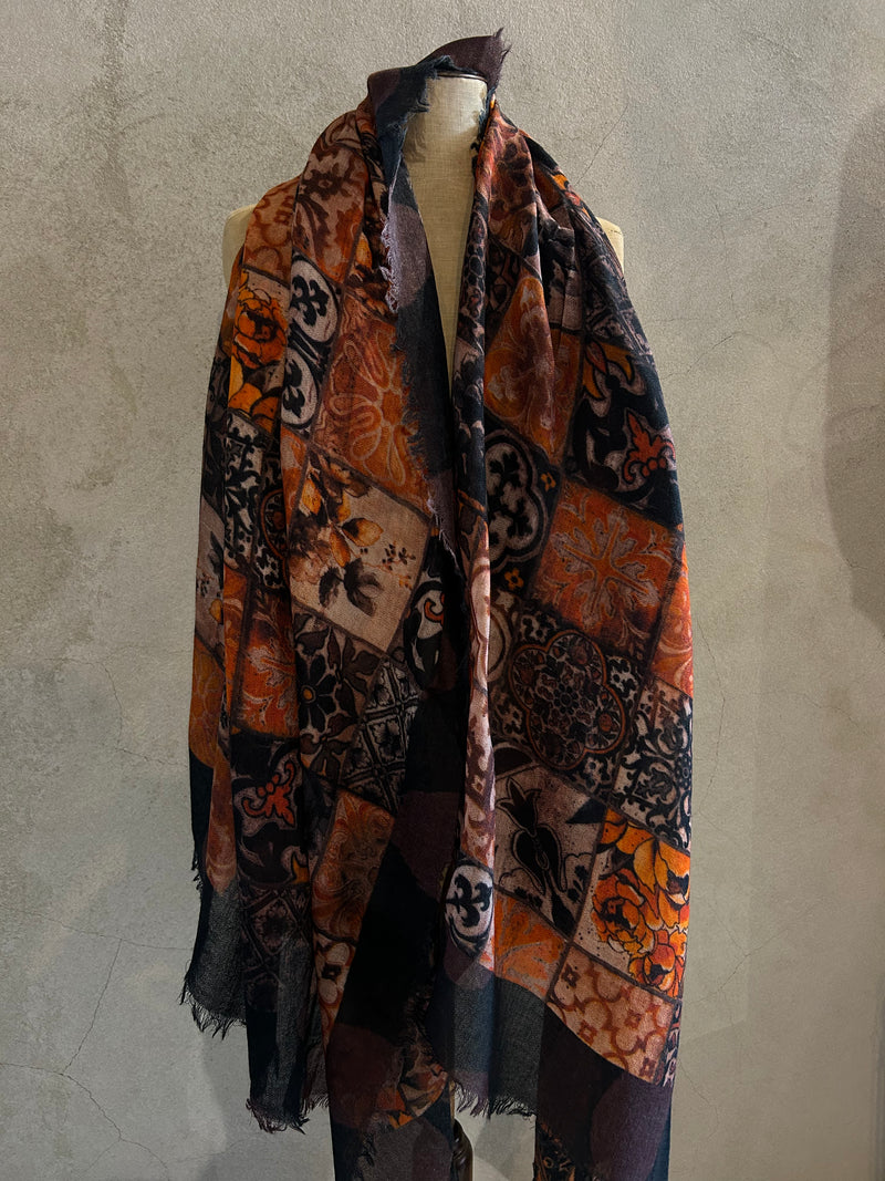 DIGITALLY PRINTED MERINO WOOL SCARF_ PORTO