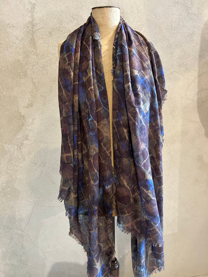 DIGITALLY PRINTED MERINO WOOL SCARF_ PIXELATED