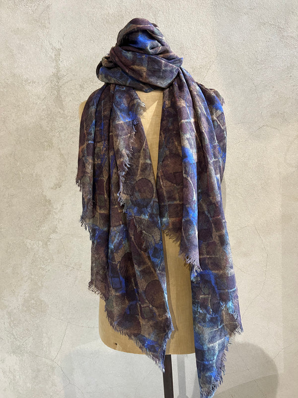 DIGITALLY PRINTED MERINO WOOL SCARF_ PIXELATED