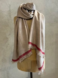 PASHMINA SHAWL - NATURAL_ RUBY