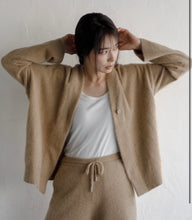 Load image into Gallery viewer, C.T.PLAGE RACCOON FOX HOODED CARDIGAN  -BLACK
