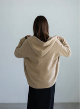 Load image into Gallery viewer, C.T.PLAGE RACCOON FOX HOODED CARDIGAN  -BLACK
