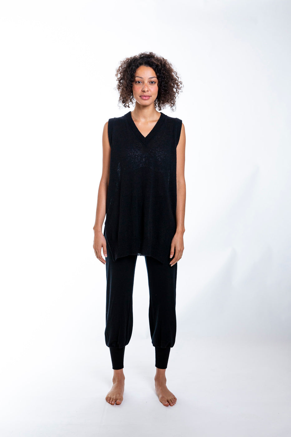 STUDIO STRANGE CUFFED SLOUCH PANTS_BLACK