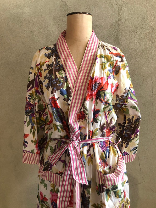 CHINOISERIE ORGANIC COTTON KIMONO_KP10/WHITE