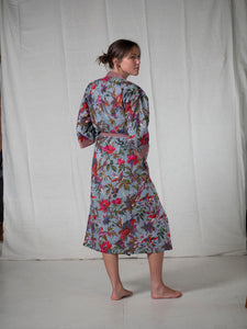 CHINOISERIE ORGANIC COTTON KIMONO_BLUE GREY