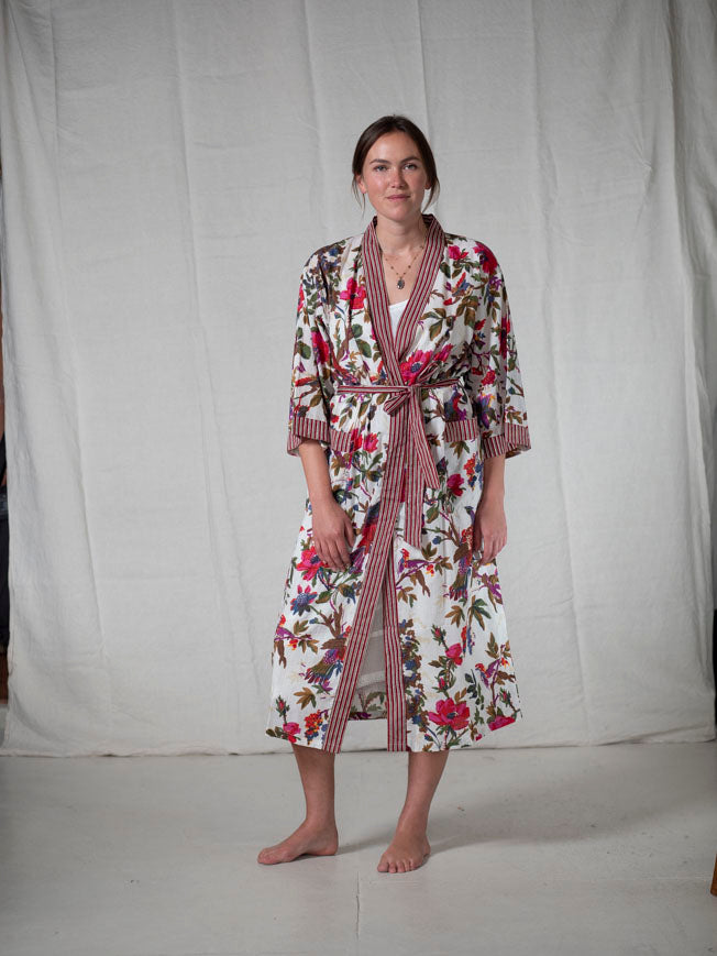 CHINOISERIE ORGANIC COTTON KIMONO_WHITE