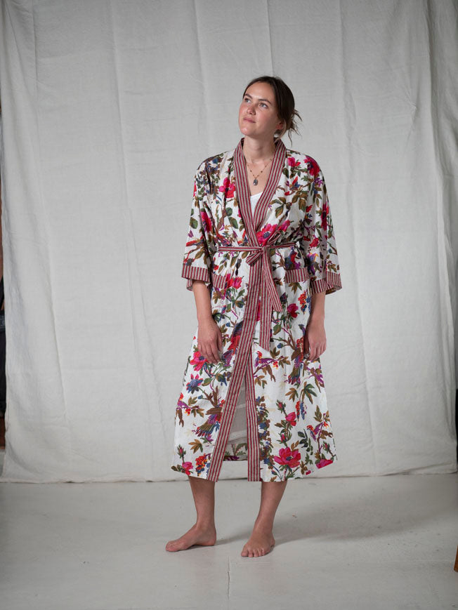 CHINOISERIE ORGANIC COTTON KIMONO_WHITE